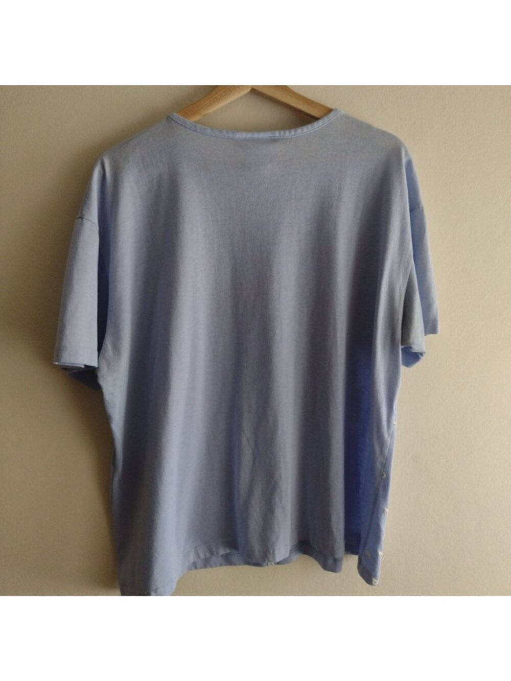 Vtg 90s Kitty Puffy Print Shirt L Blue Spring Showers Scarab Tee - Picture 7 of 8